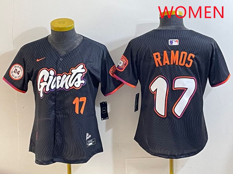 Women San Francisco Giants #17 Ramos Black Joint Name 2025 Nike MLB Jersey style 8
